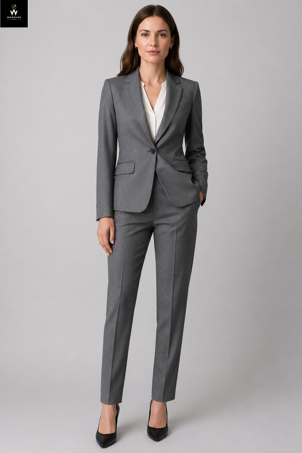 women's grey dress pants Dark Two-Piece Formal Pantsuit – Professional Style 38 / 42 With classic style from Color:FLORART SAND Leo Lin Yvonne Floral big discount fabric