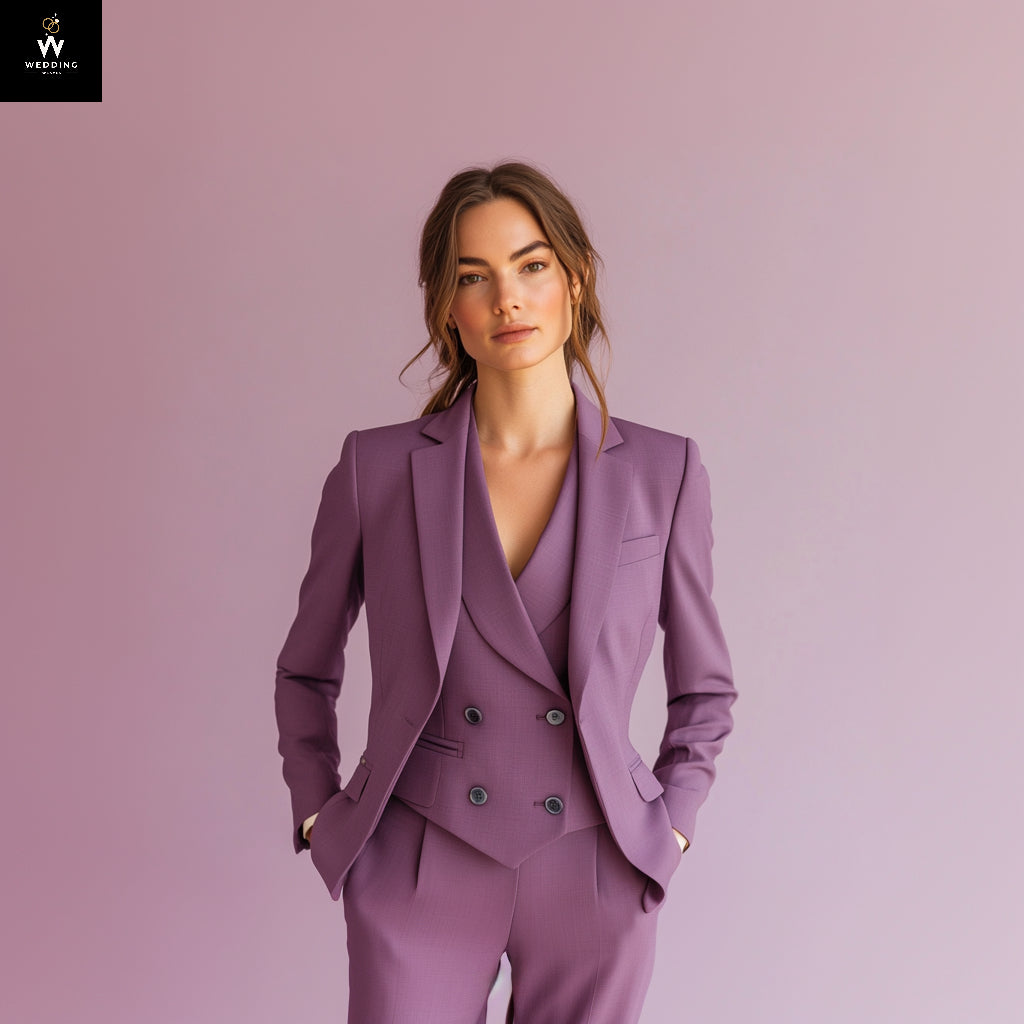 Elegant Mauve 3-Piece Women's Suit Set  Wedding & Formal Wear Custom / 42