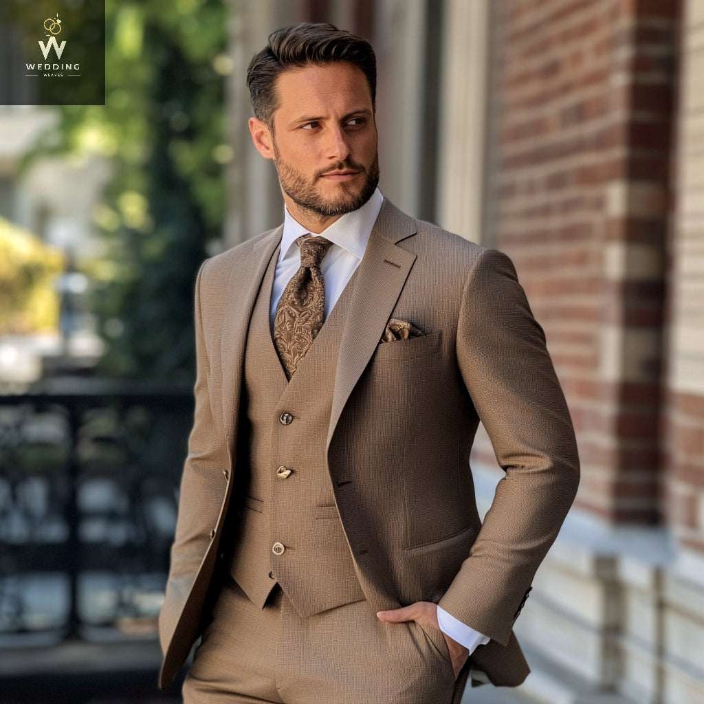 Men's Modern Fit 3-Piece Vested Suit