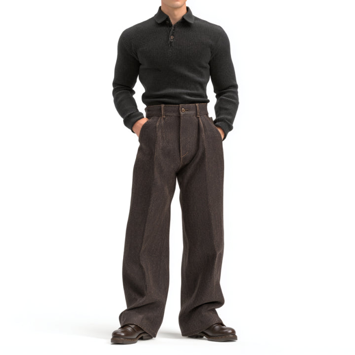 Men's Wool Bell Bottom Trousers – Premium Flare Pants with Retro
