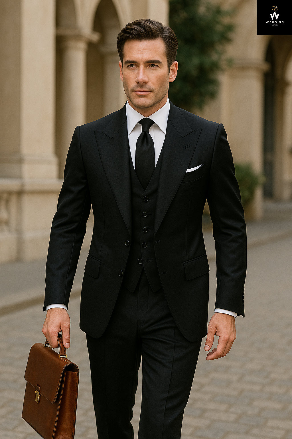 Men’s Black 3 Piece Suit – Classic Formal Wear for Weddings & Parties