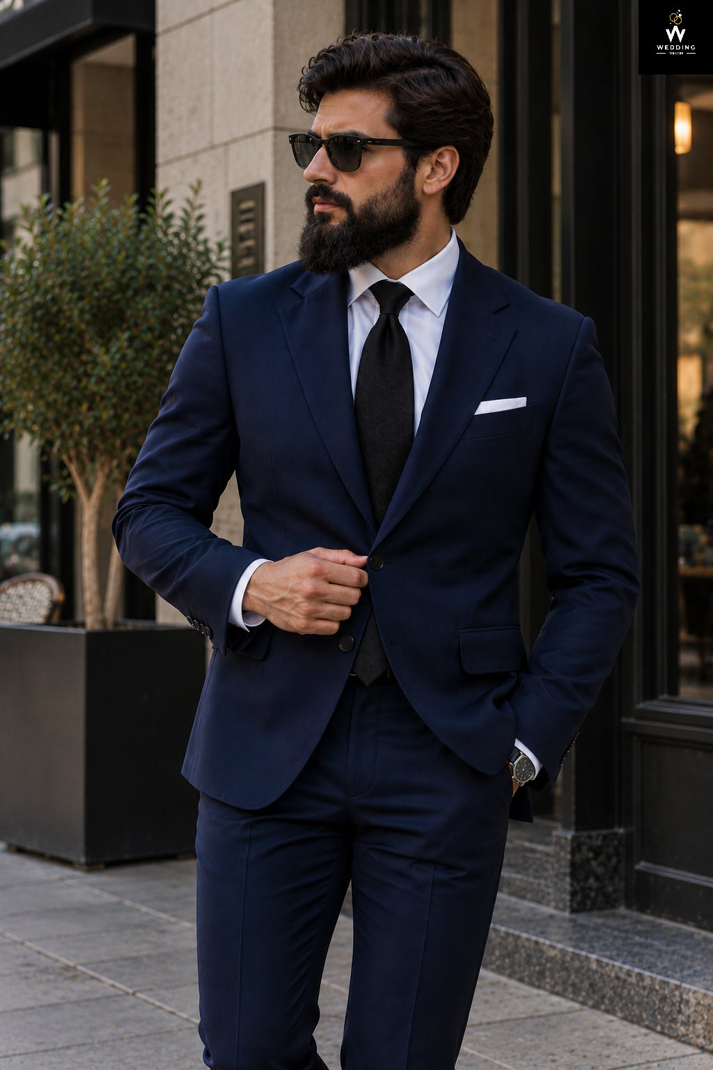 navy blue suit