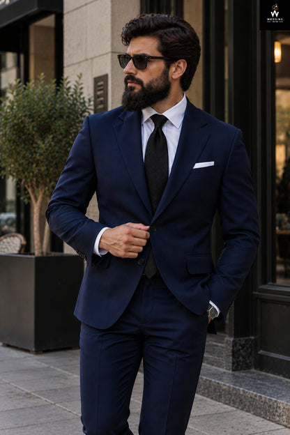 navy blue suit