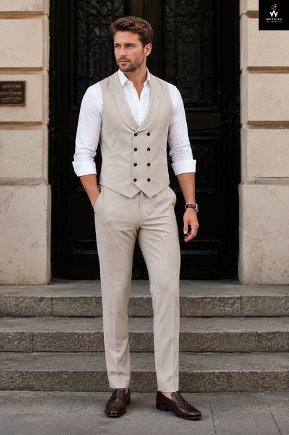 beige vest
