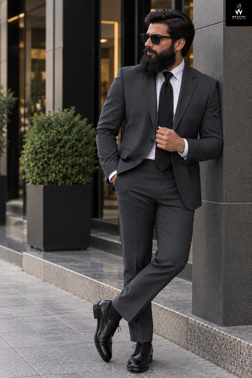 dark grey suit