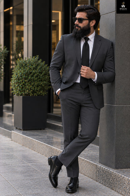 dark grey suit