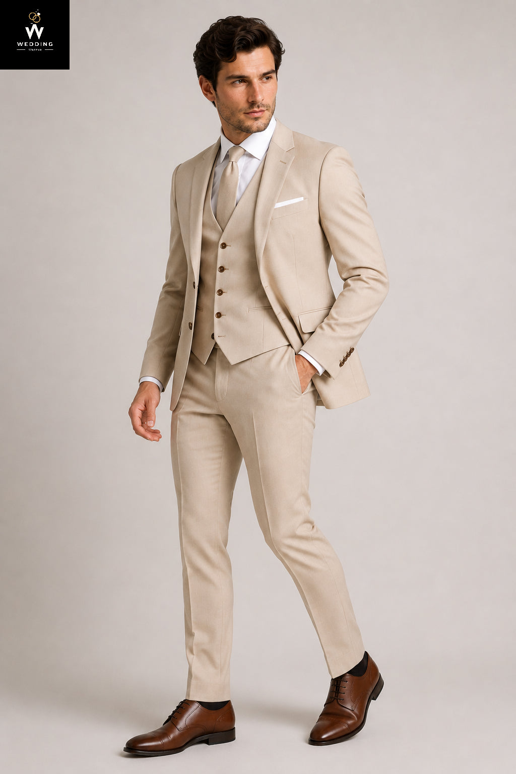 Beige Suit For Men