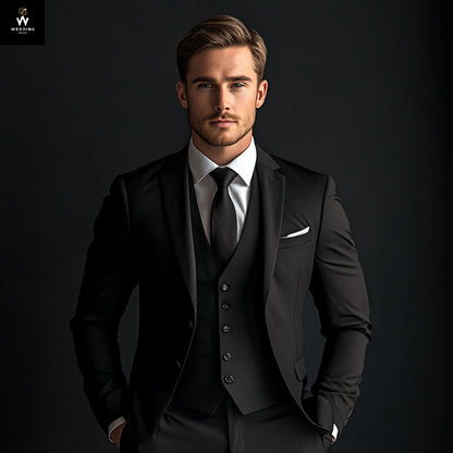 Black three piece suit