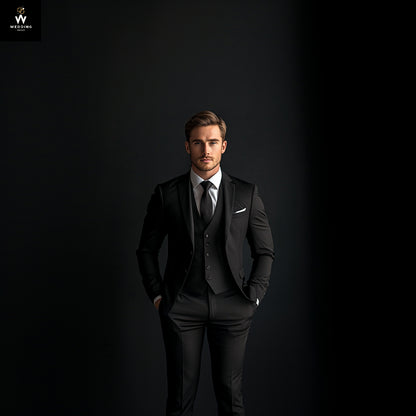 Black three piece suit