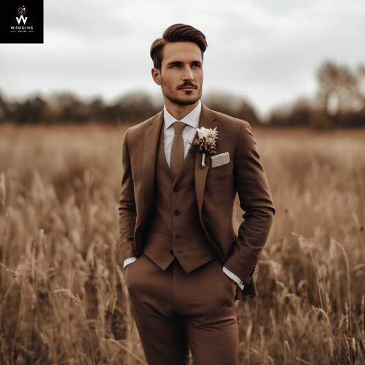 Brown three piece suit
