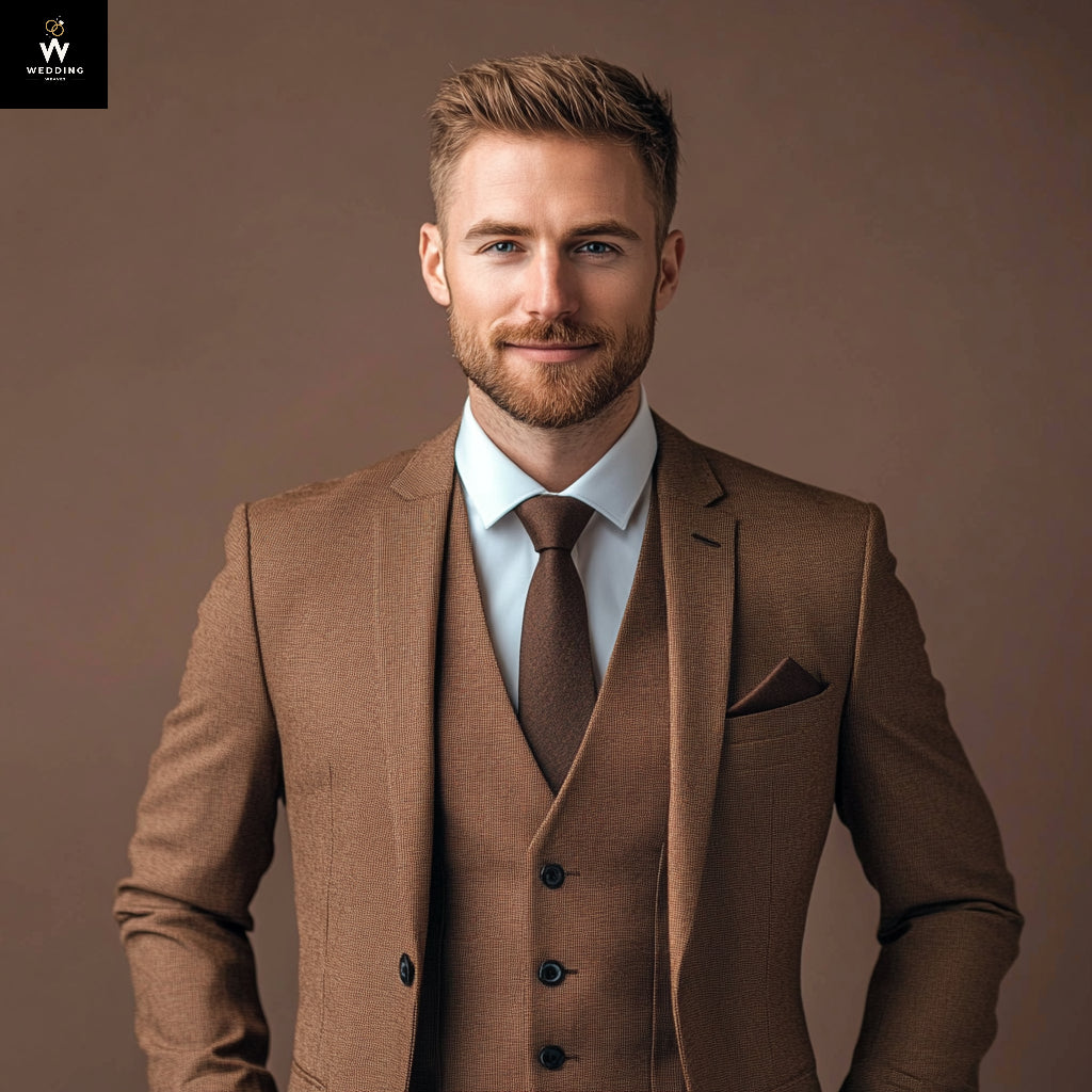 Brown Three Piece Suit