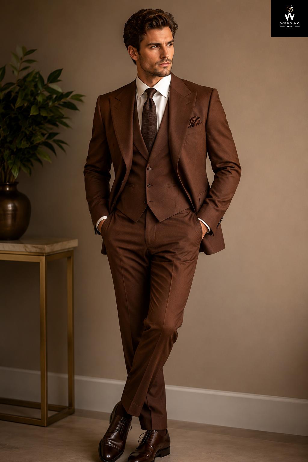 Brown suit for men