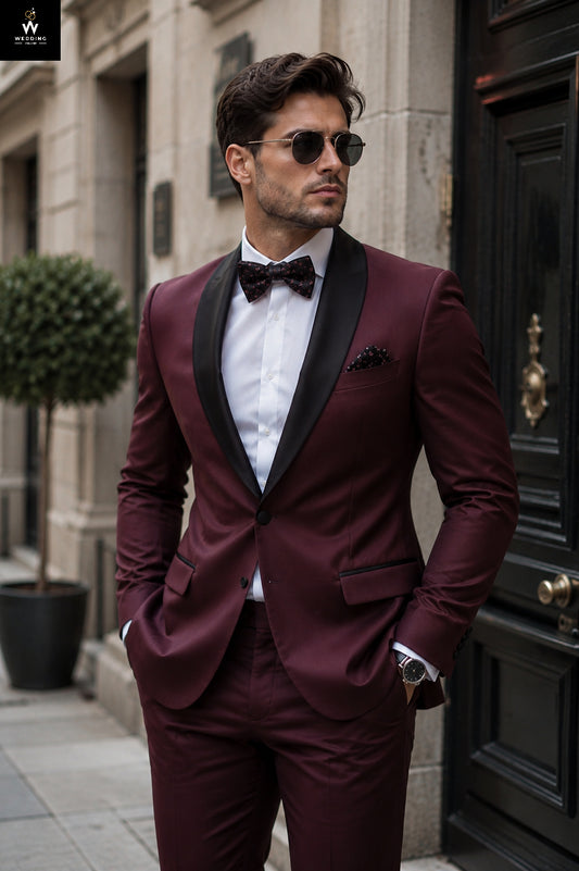 Burgundy Slim Fit Suit