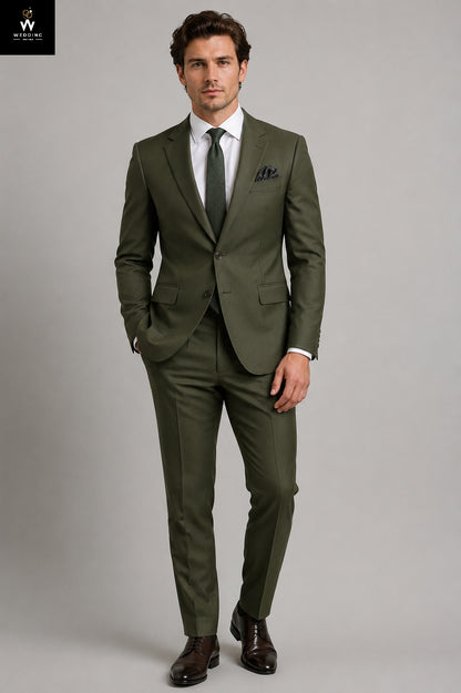 Olive Green two Piece Suit