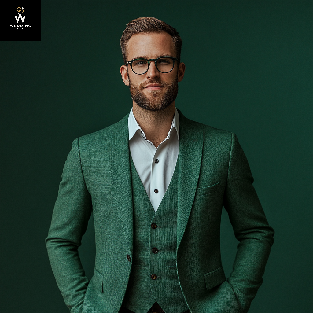 Light green three piece suit