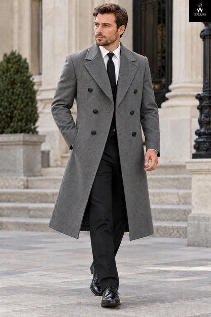 Grey longcoat for men