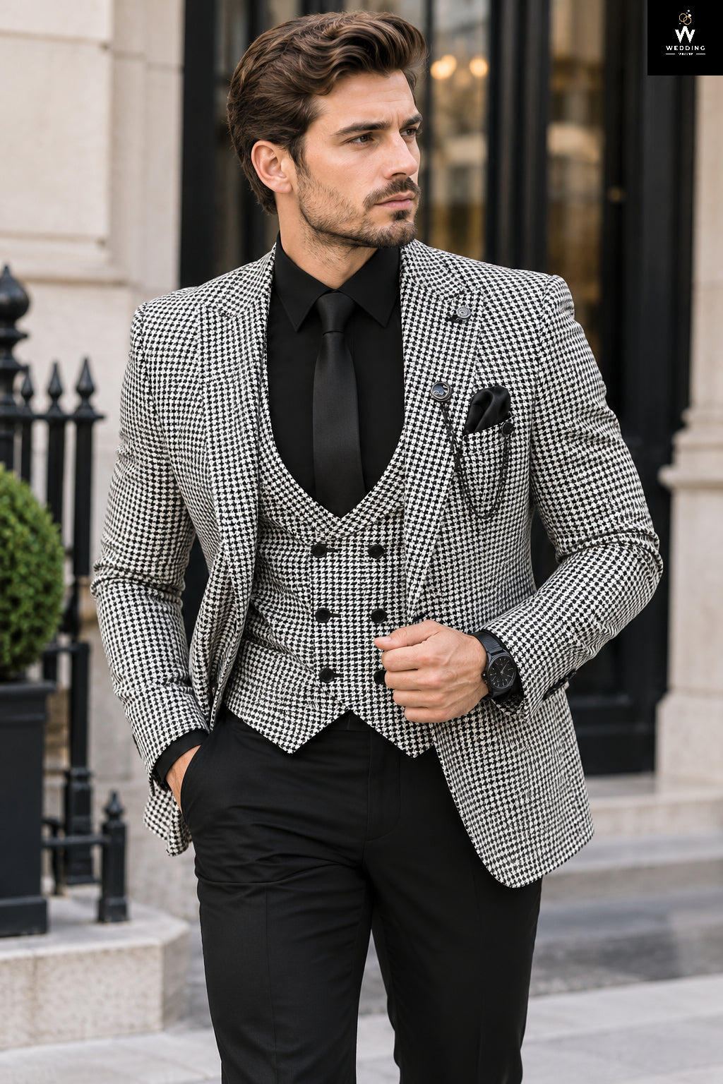 Houndstooth Suit For Men