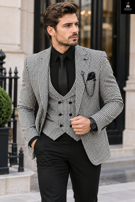 Houndstooth Suit For Men
