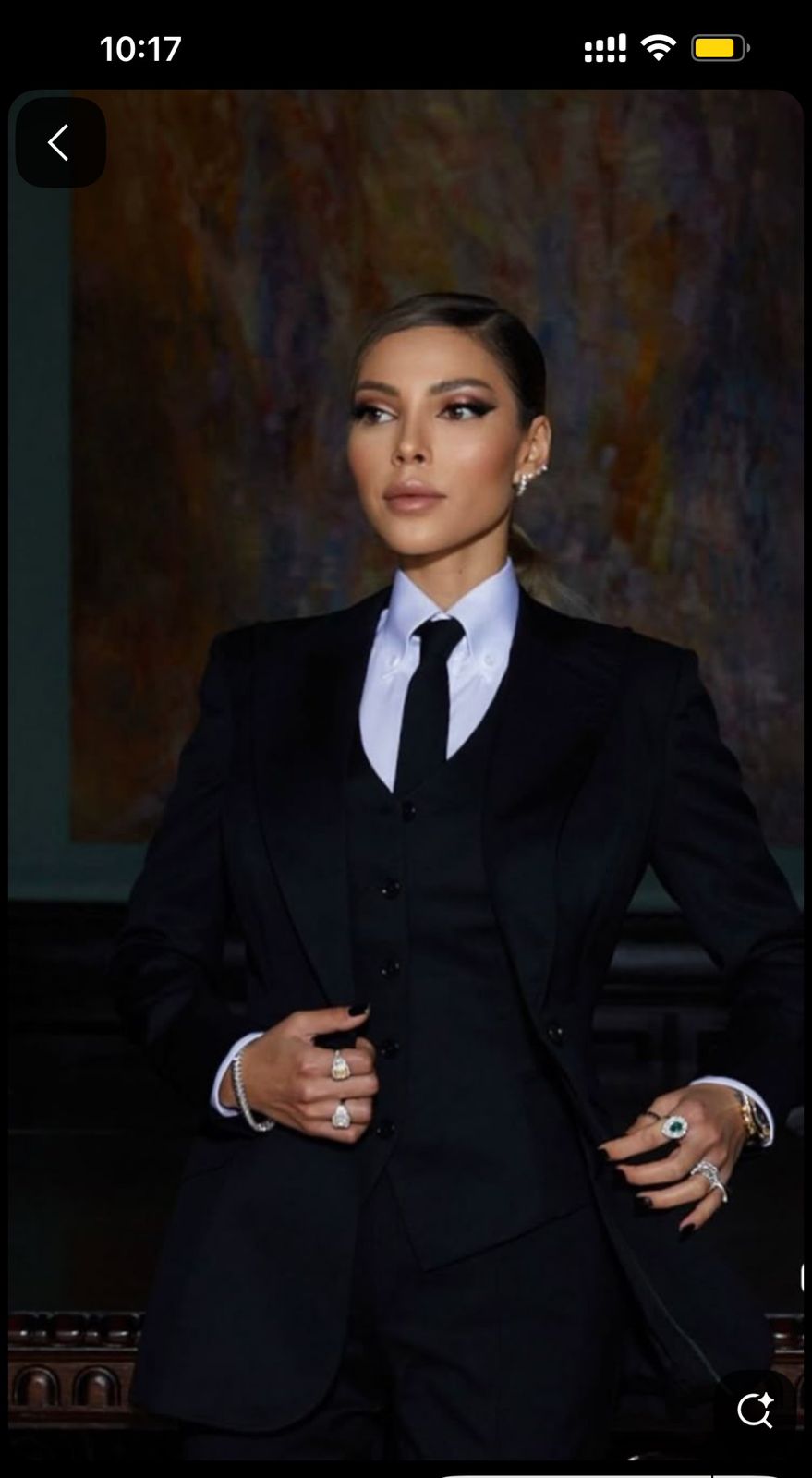 Custom three piece black suit for Liyah with regular fit trousers