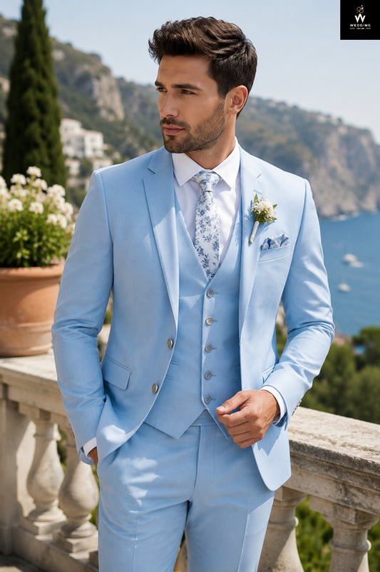 Light Blue three piece suit