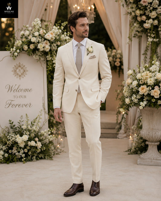 Cream wedding suit for men