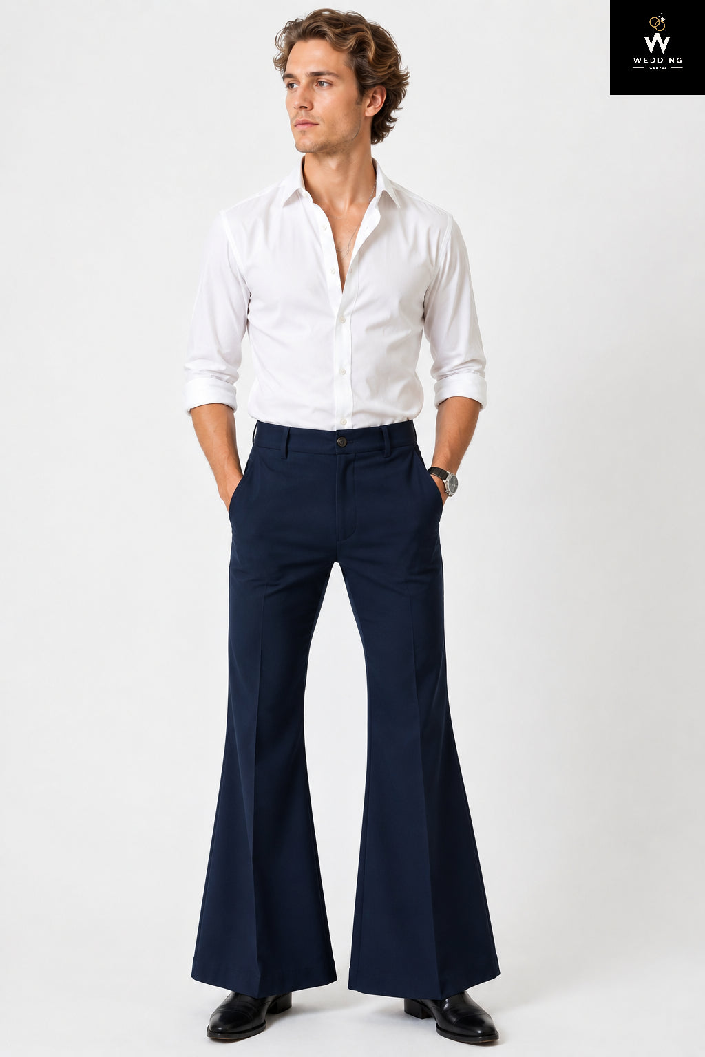 Navy Bell Bottom Trouser 