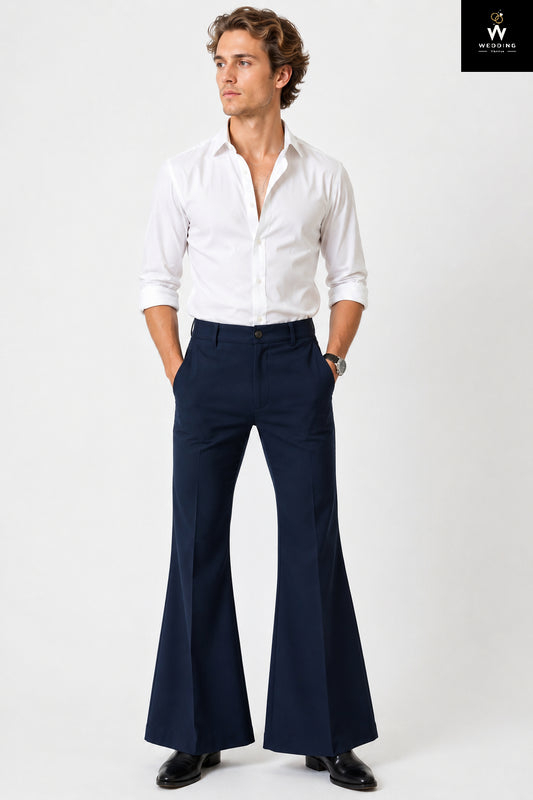 Navy Bell Bottom Trouser 