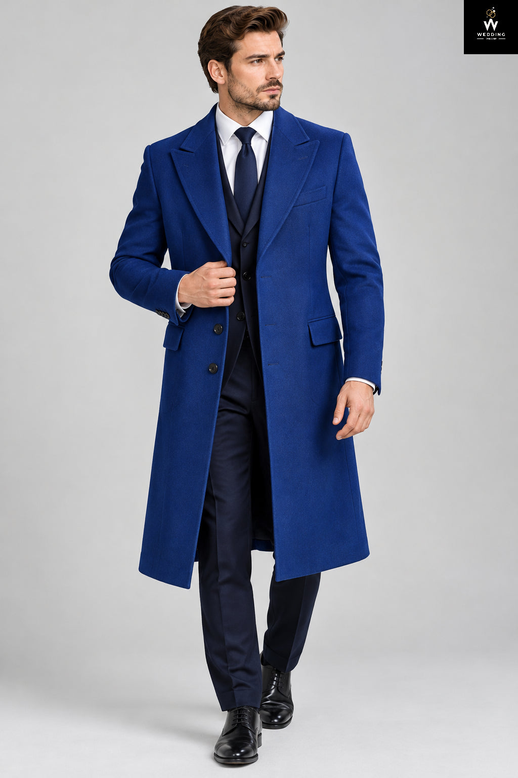 Blue long coat for men
