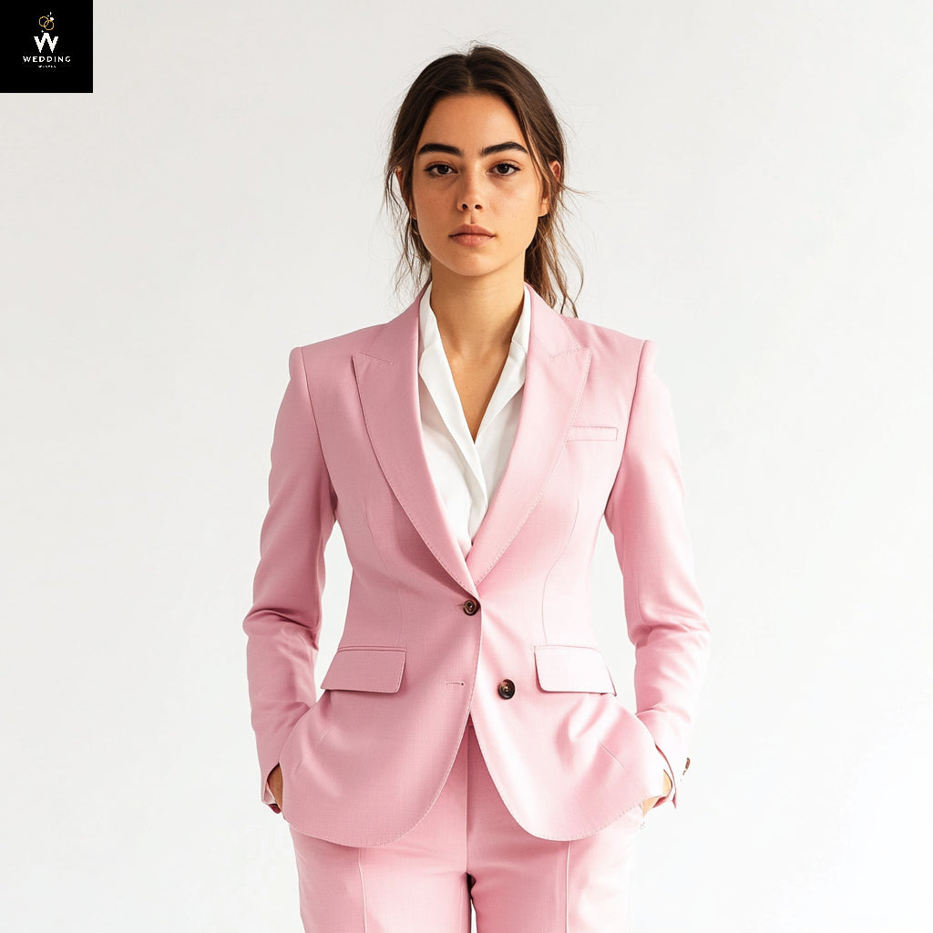 Pink Women's Two-Piece Suit | Elegant Pantsuit Set
