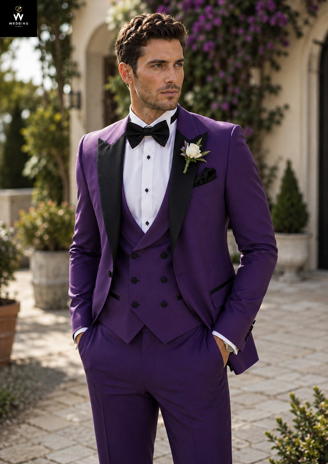Purple wedding suit