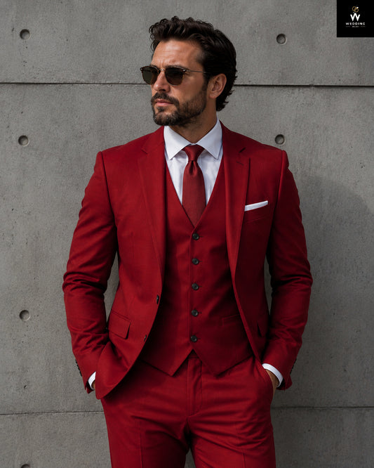 Red Prom suit for men