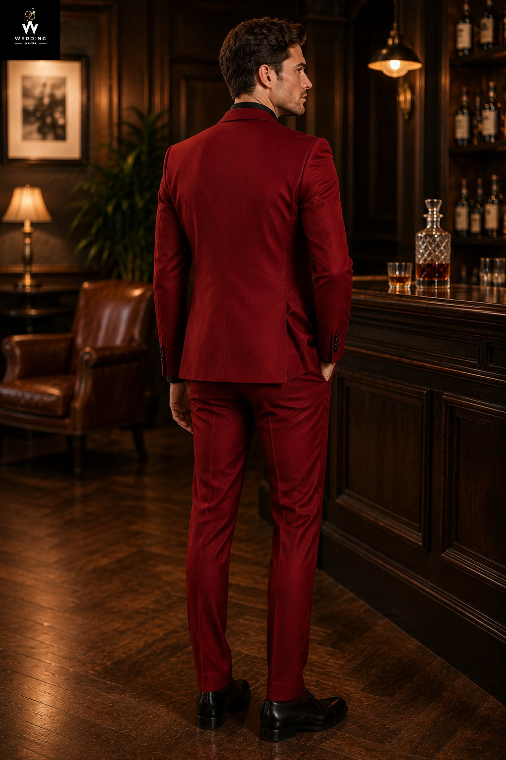 Men Red Wedding suit