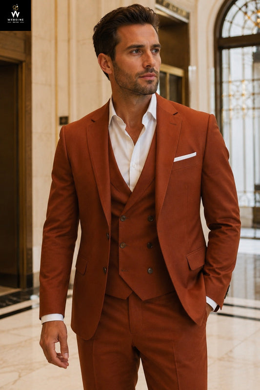 Rust Terracotta suit for men