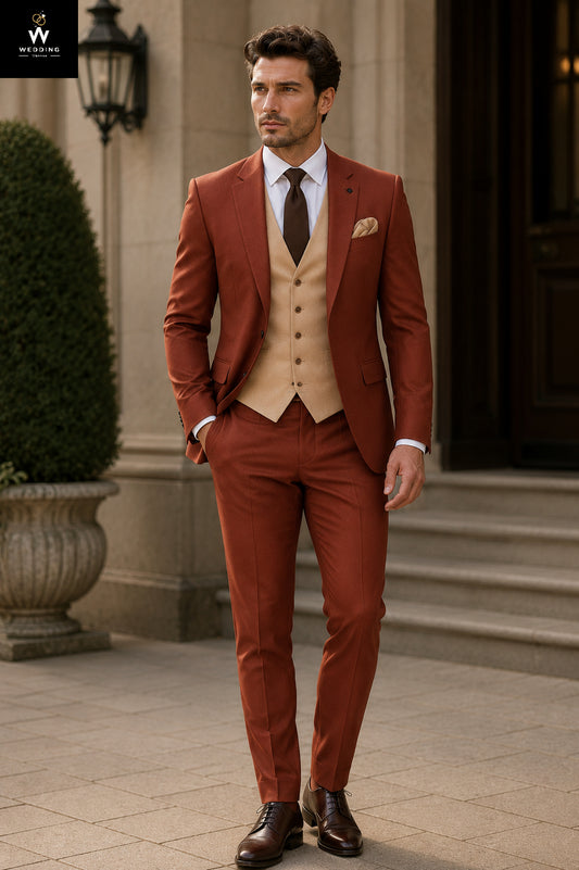Rust Three Piece Suit