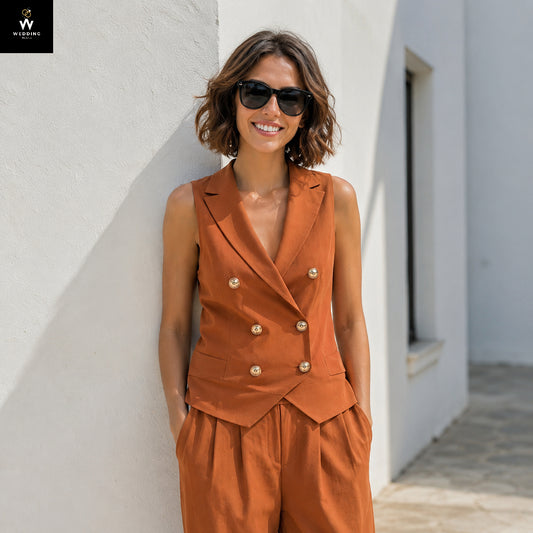 Rust Waistcoat for women