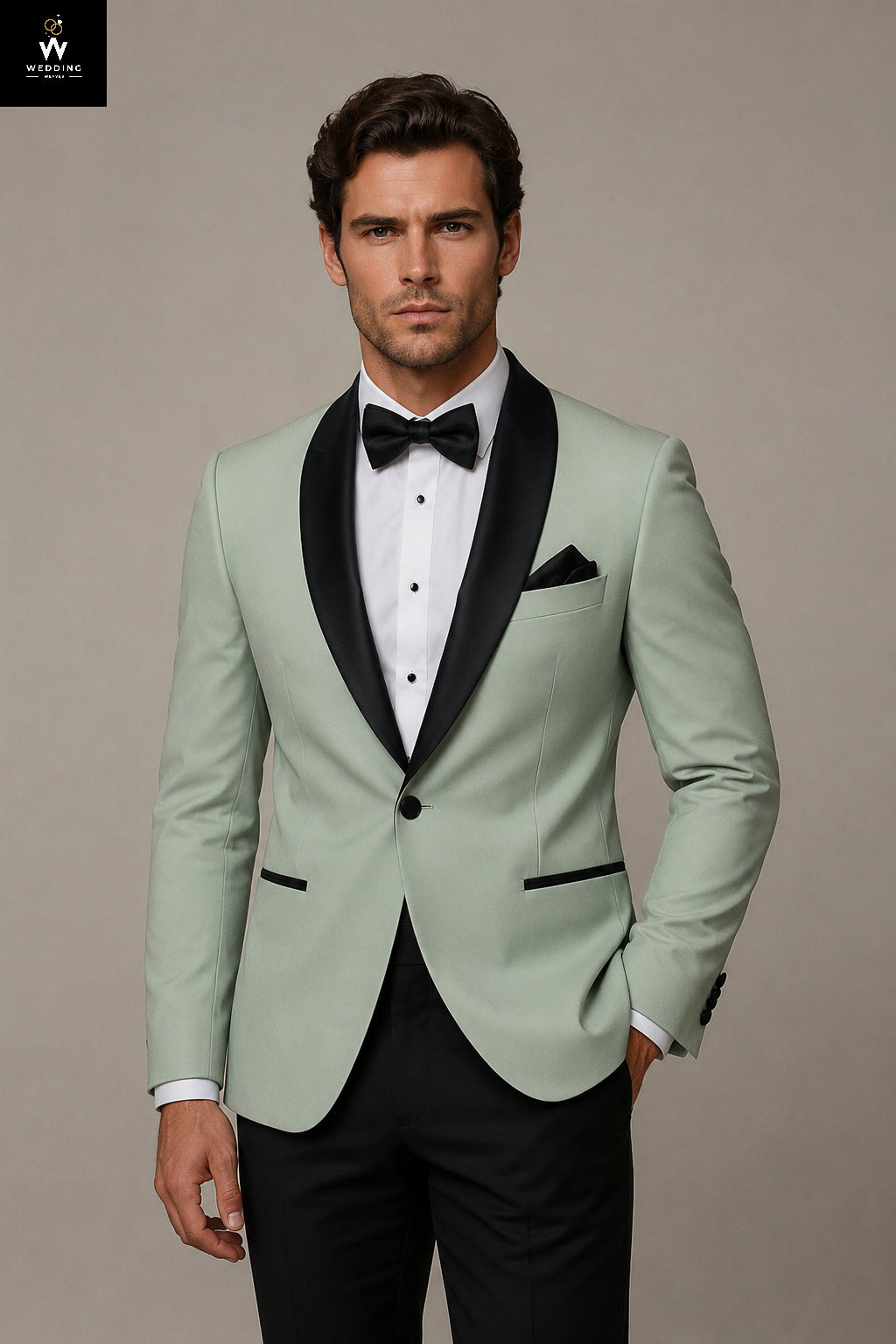 Sage Green Two-Piece Tuxedo for Men | Wedding & Prom Suit
