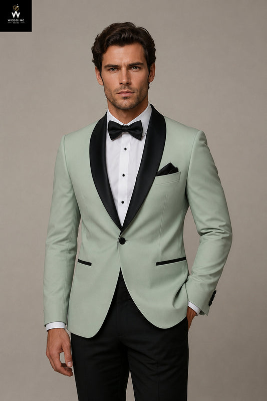 Sage Green Two-Piece Tuxedo for Men | Wedding & Prom Suit
