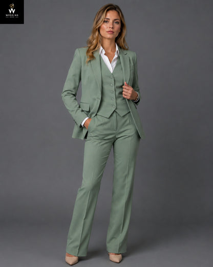 sage green women suit
