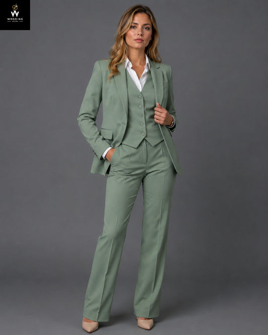 sage green women suit