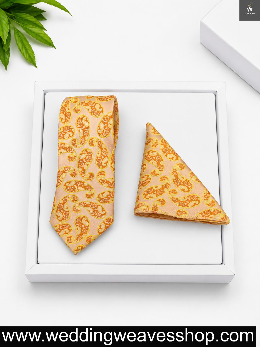 Champagne Gold Paisley Tie