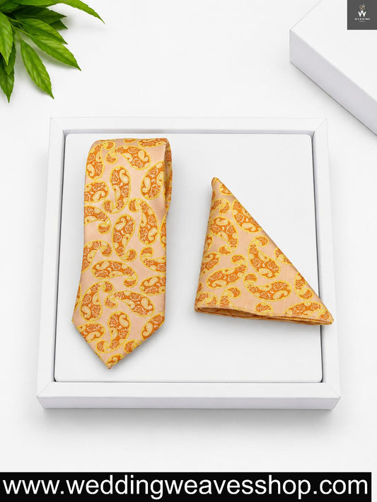 Champagne Gold Paisley Tie