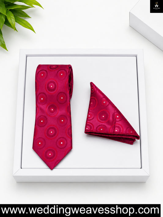 Fuchsia Pink Circular Pattern Tie