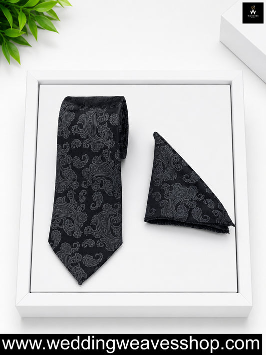 Men’s Black Paisley Tie 