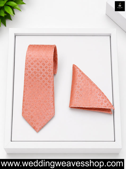 Peach Floral tie