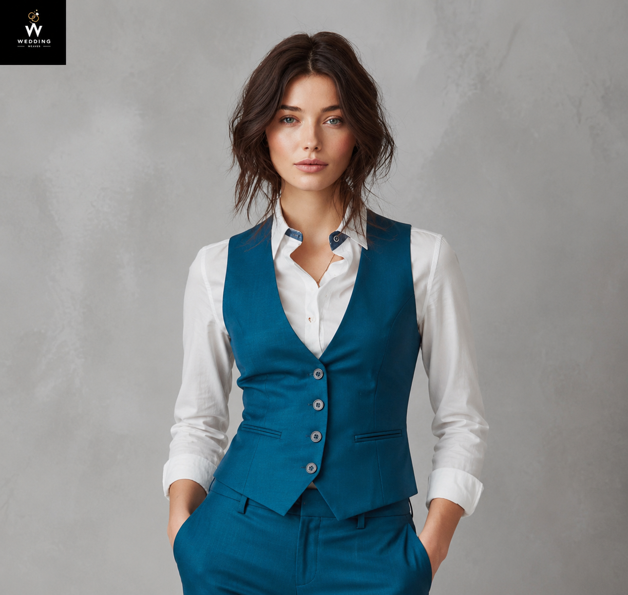 Teal Waistcoat and Trouser
