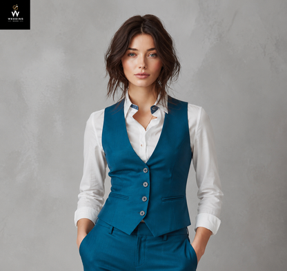 Teal Waistcoat and Trouser