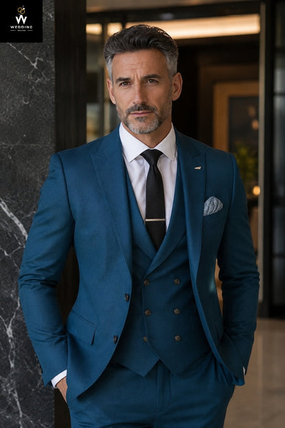 teal wedding suit