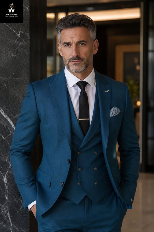 teal wedding suit