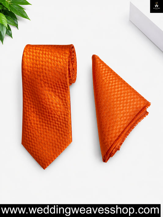 Burnt Orange Tie Set for men