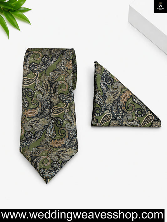 Men Green tie set